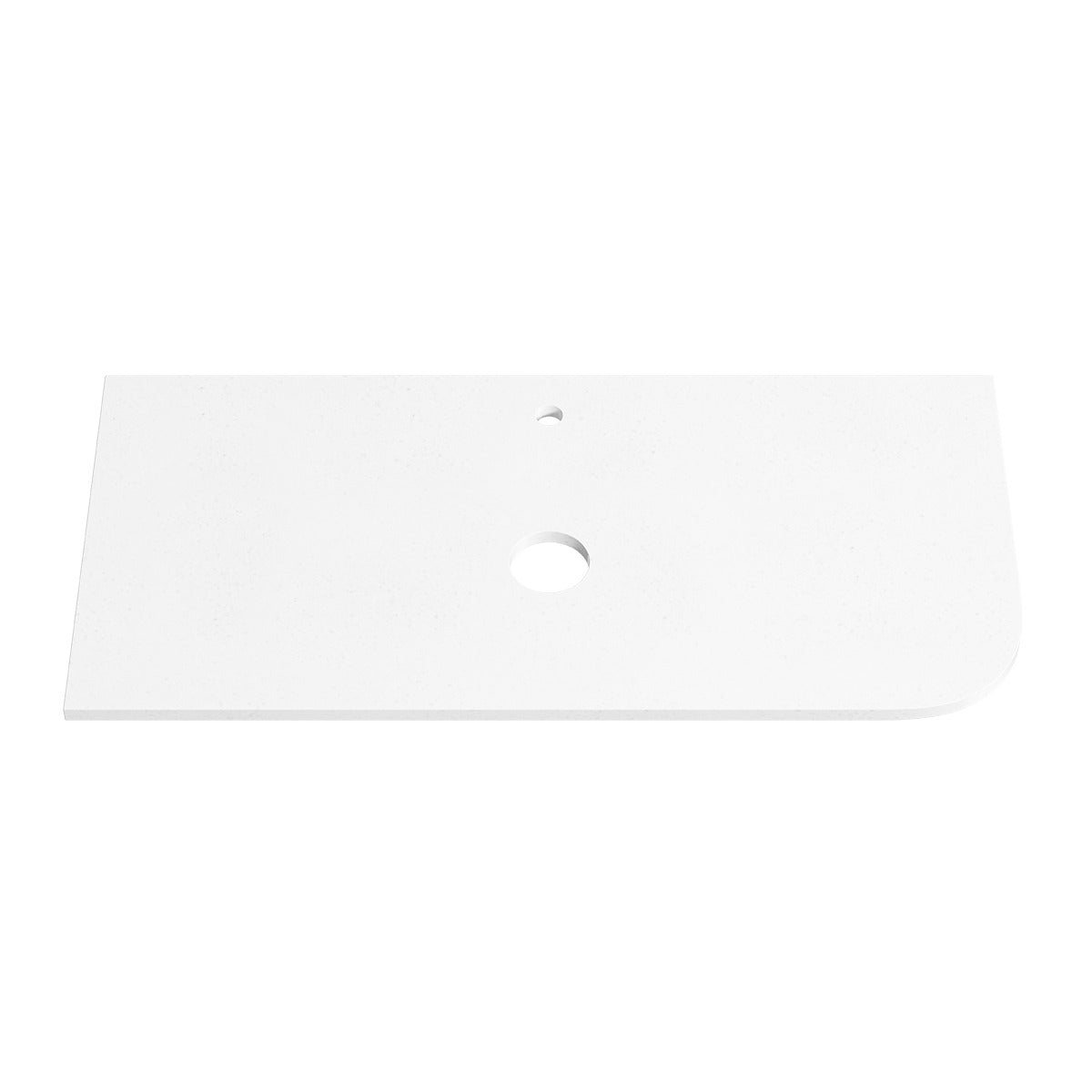 PURE WHITE 20mm Thick Corner Stone Top with Cut Outs 1055mm
