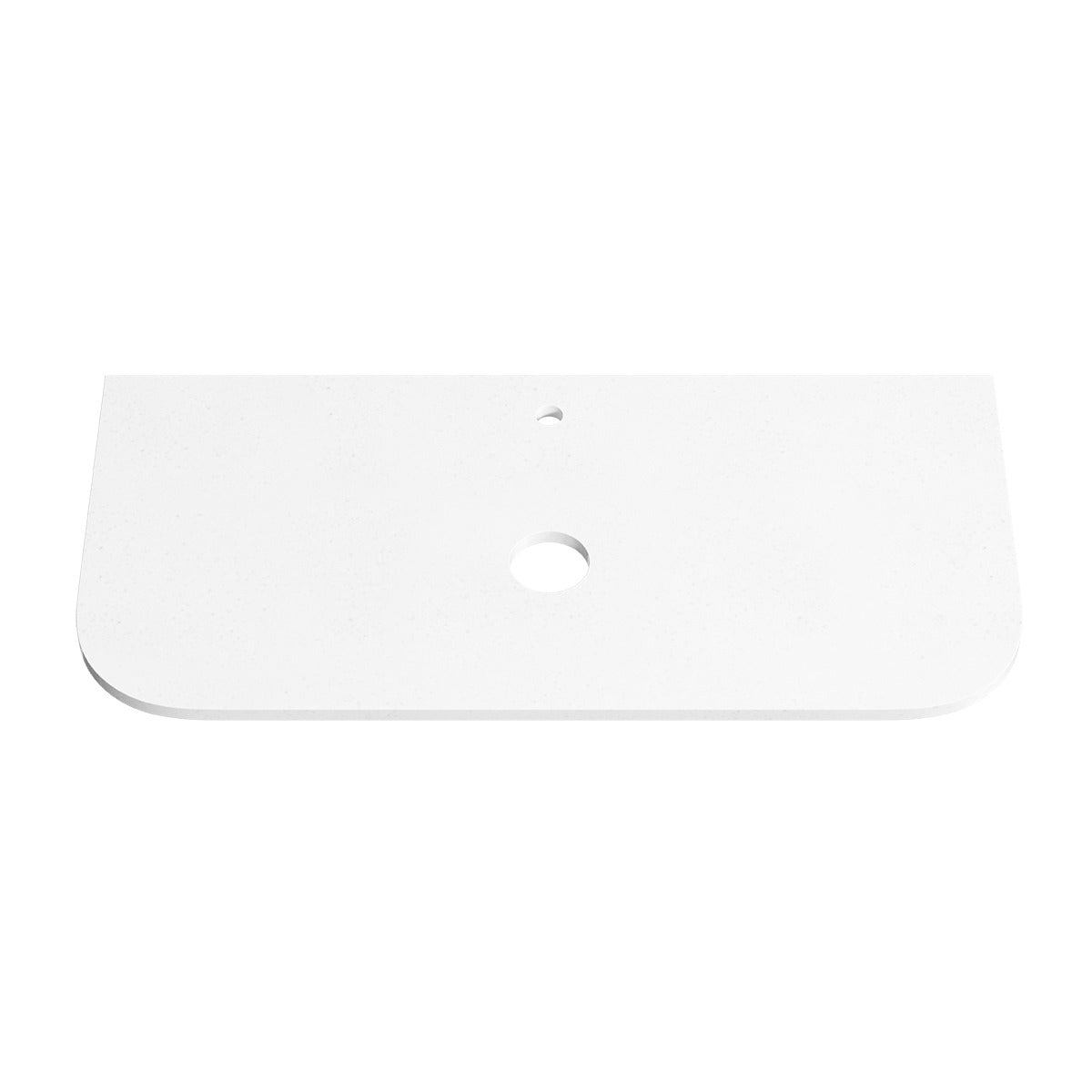 PURE WHITE 20mm Thick Curved Stone Top with Cut Outs 1060mm