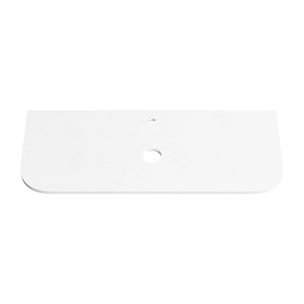 PURE WHITE 20mm Thick Curved Stone Top with Cut Outs 1210mm