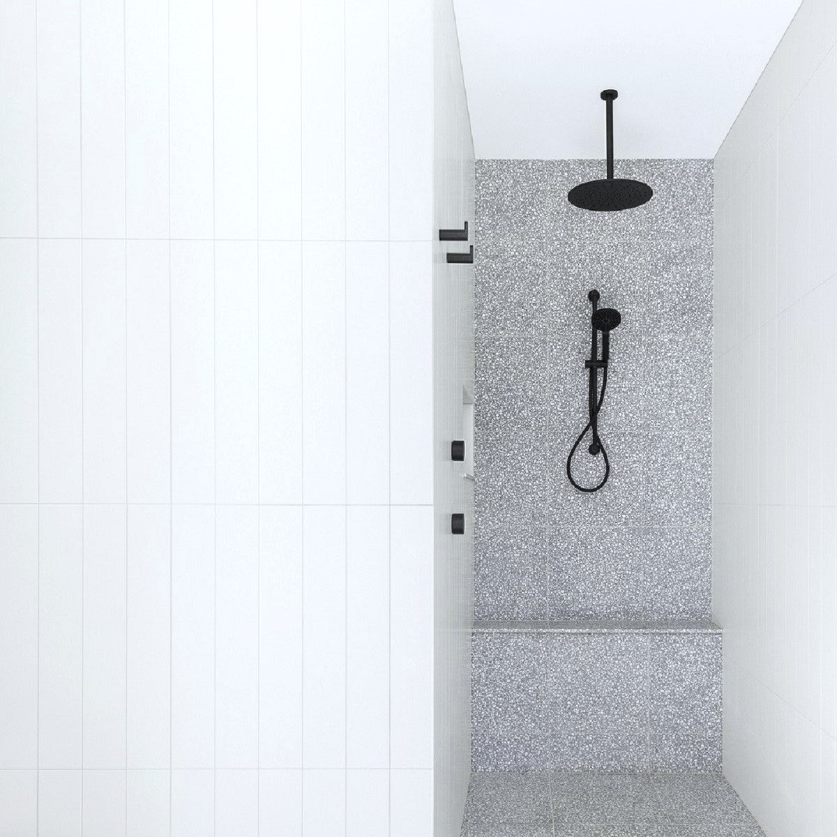 EDEN Shower Rail Matte Black 700mm
