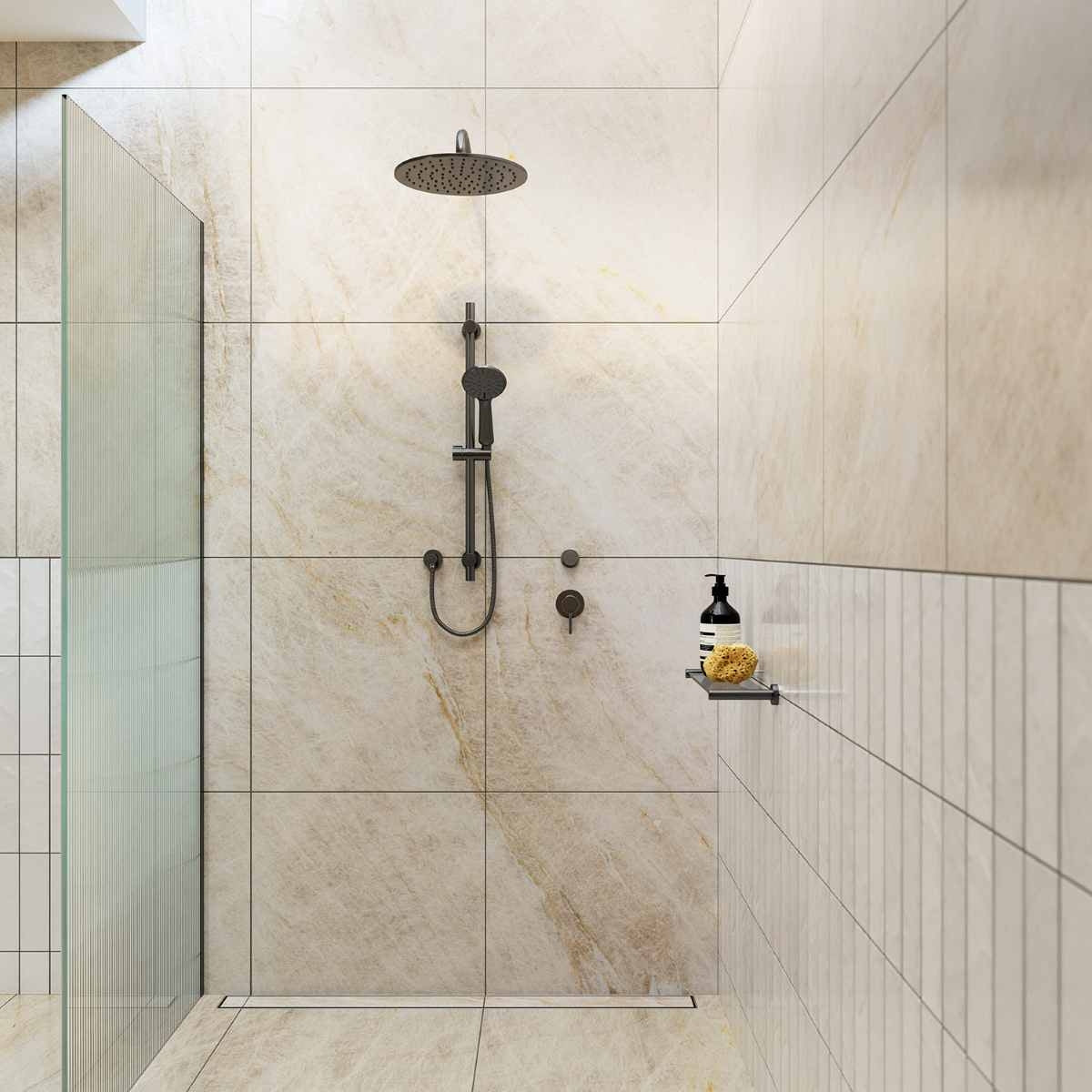 SPIN Shower Rail Gunmetal 700mm