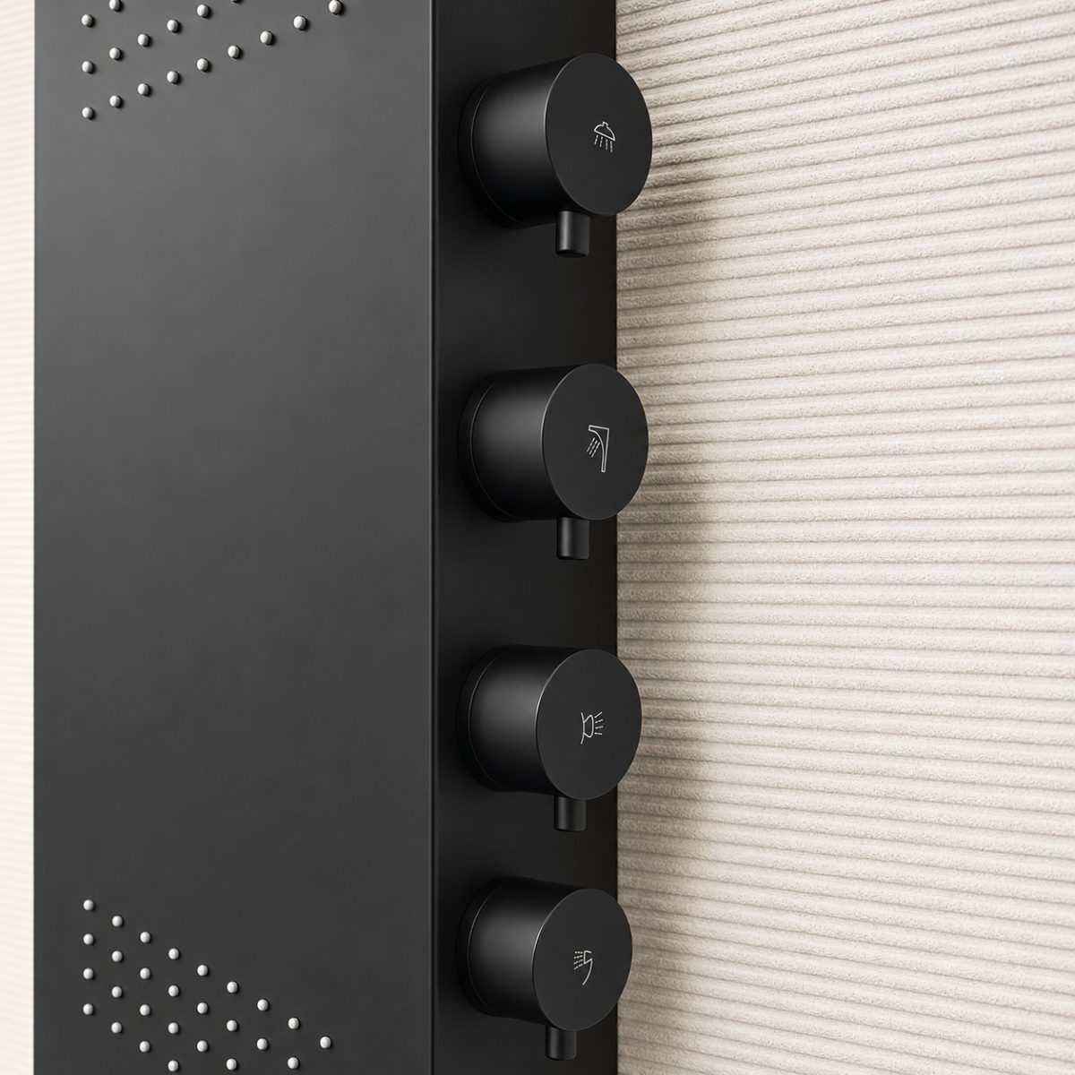 REEF Multi-Functional Shower Panel RHS Operation Matte Black