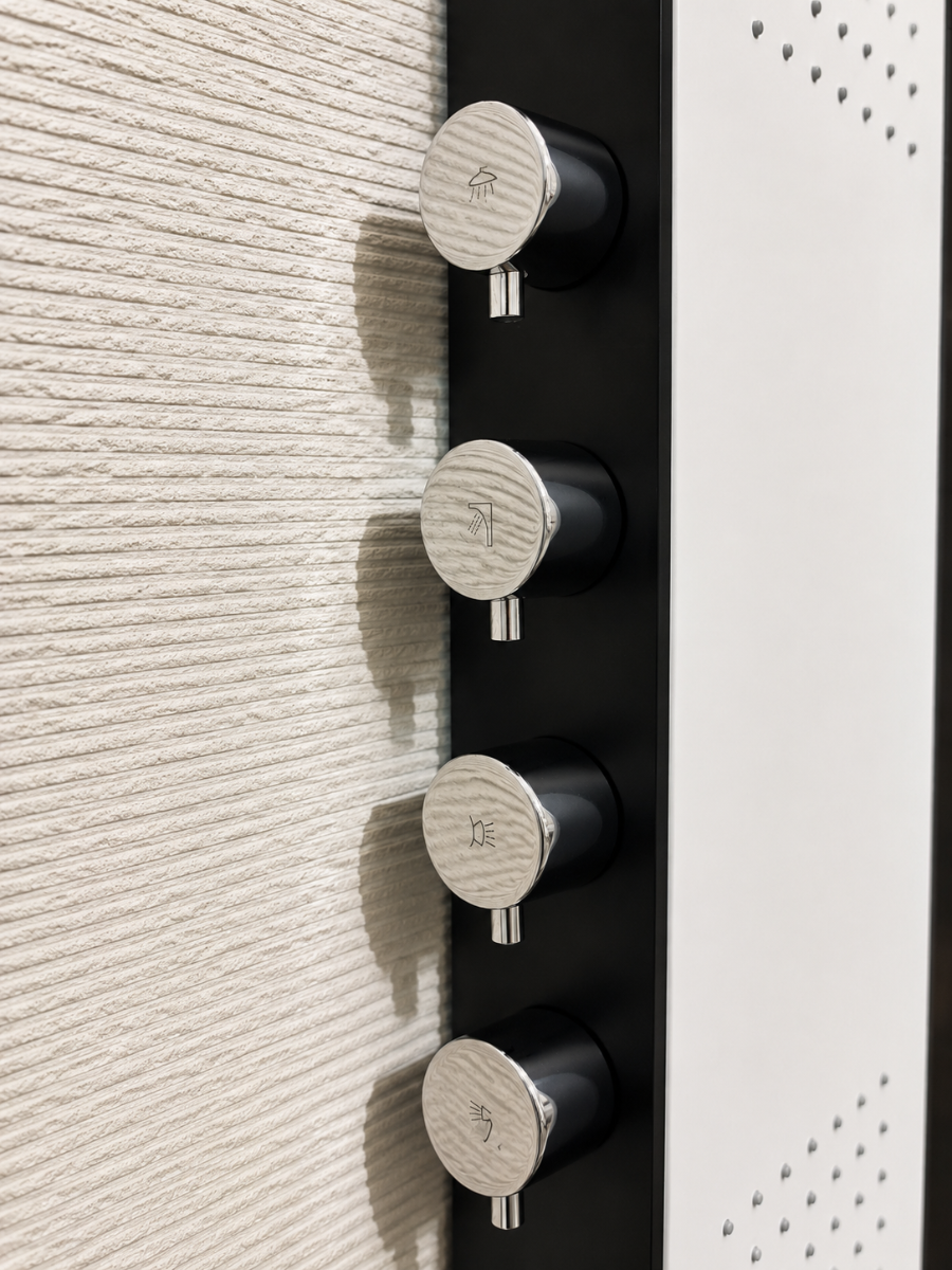 REEF Multi-Functional Shower Panel RHS Operation Matte White