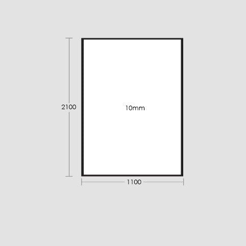 Frameless Ultra Clear Glass Panel 1100x2100x10mm