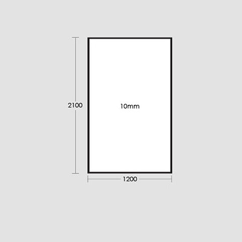 Frameless Ultra Clear Glass Panel 1200x2100x10mm