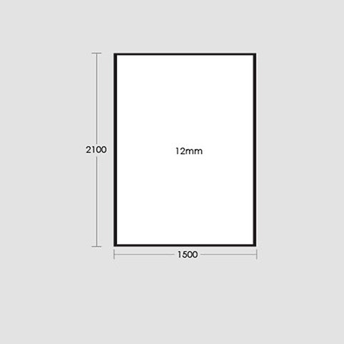 Frameless Ultra Clear Glass Panel 1500x2100x10mm