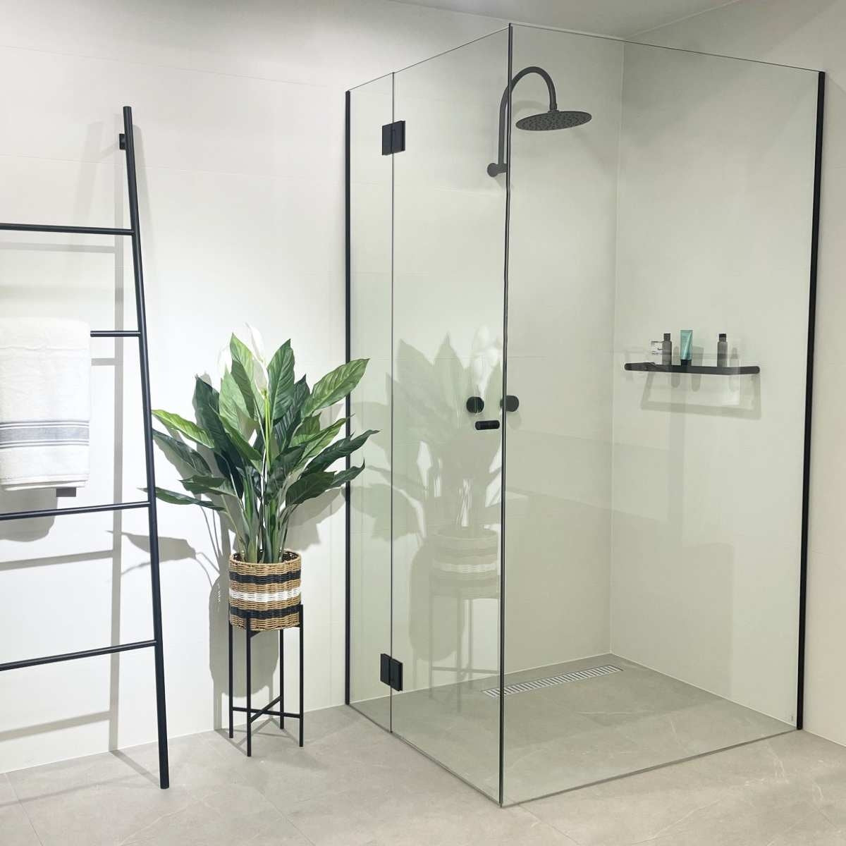 Shower Door Hinge Matte Black 180 Degree