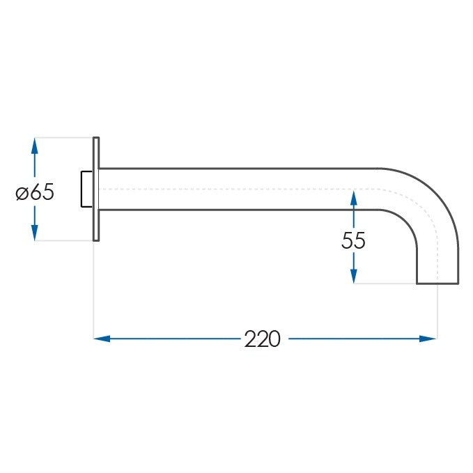 SPIN In Wall Bath Spout Gunmetal 220mm