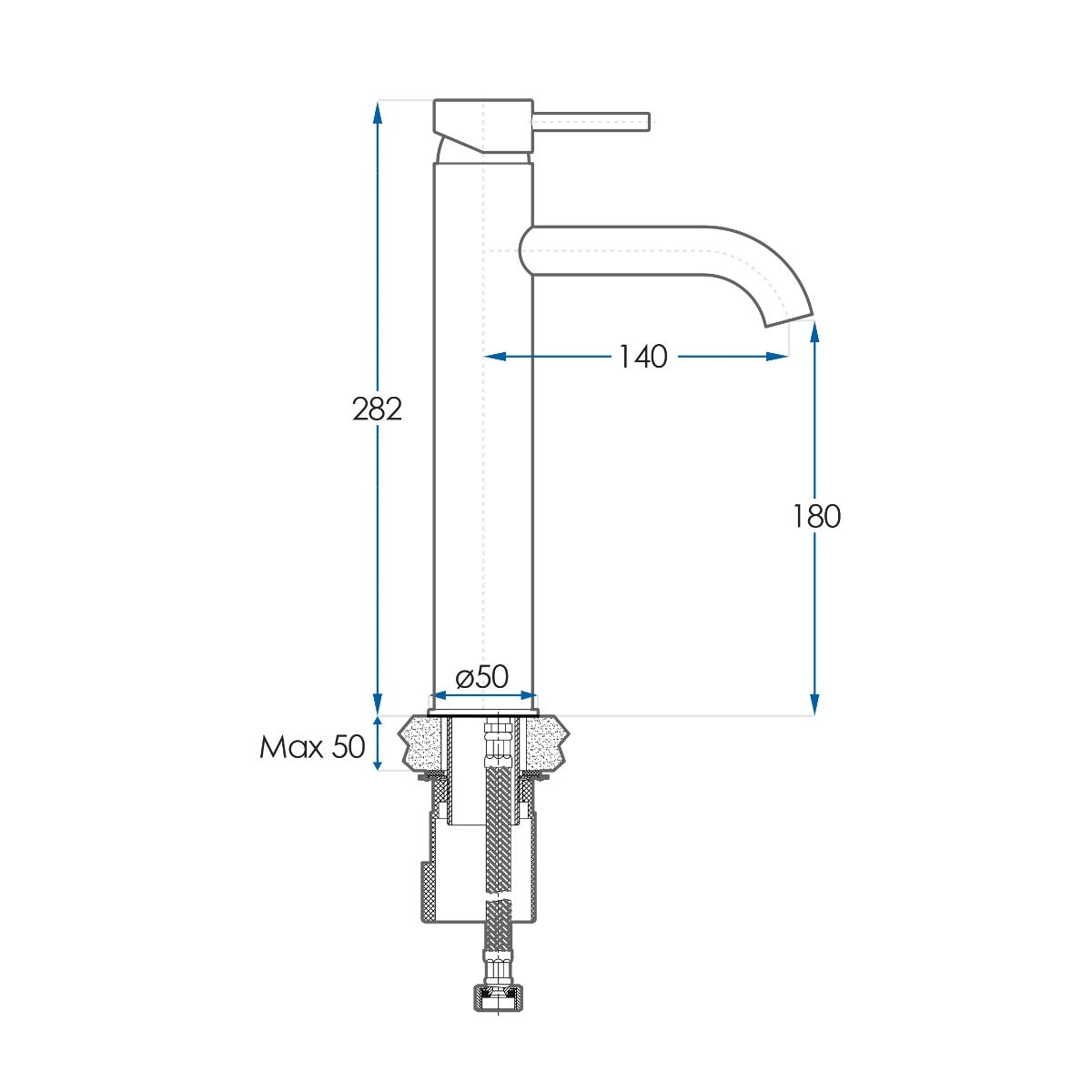 SPIN Tall Basin Mixer Chrome