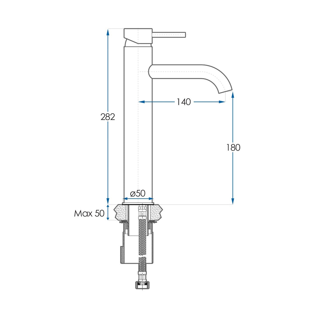 SPIN Tall Basin Mixer Brushed Nickel