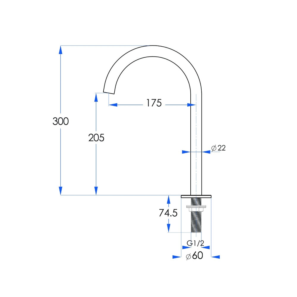 SPIN Basin/Bath Hob Spout Gunmetal