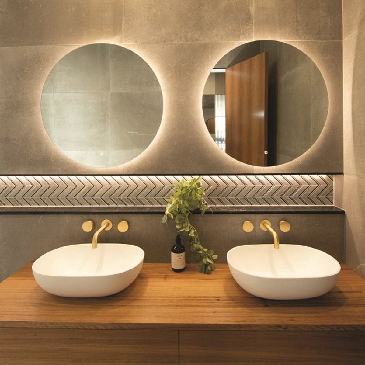 SPIN In Wall Top Assemblies Set Brushed Brass