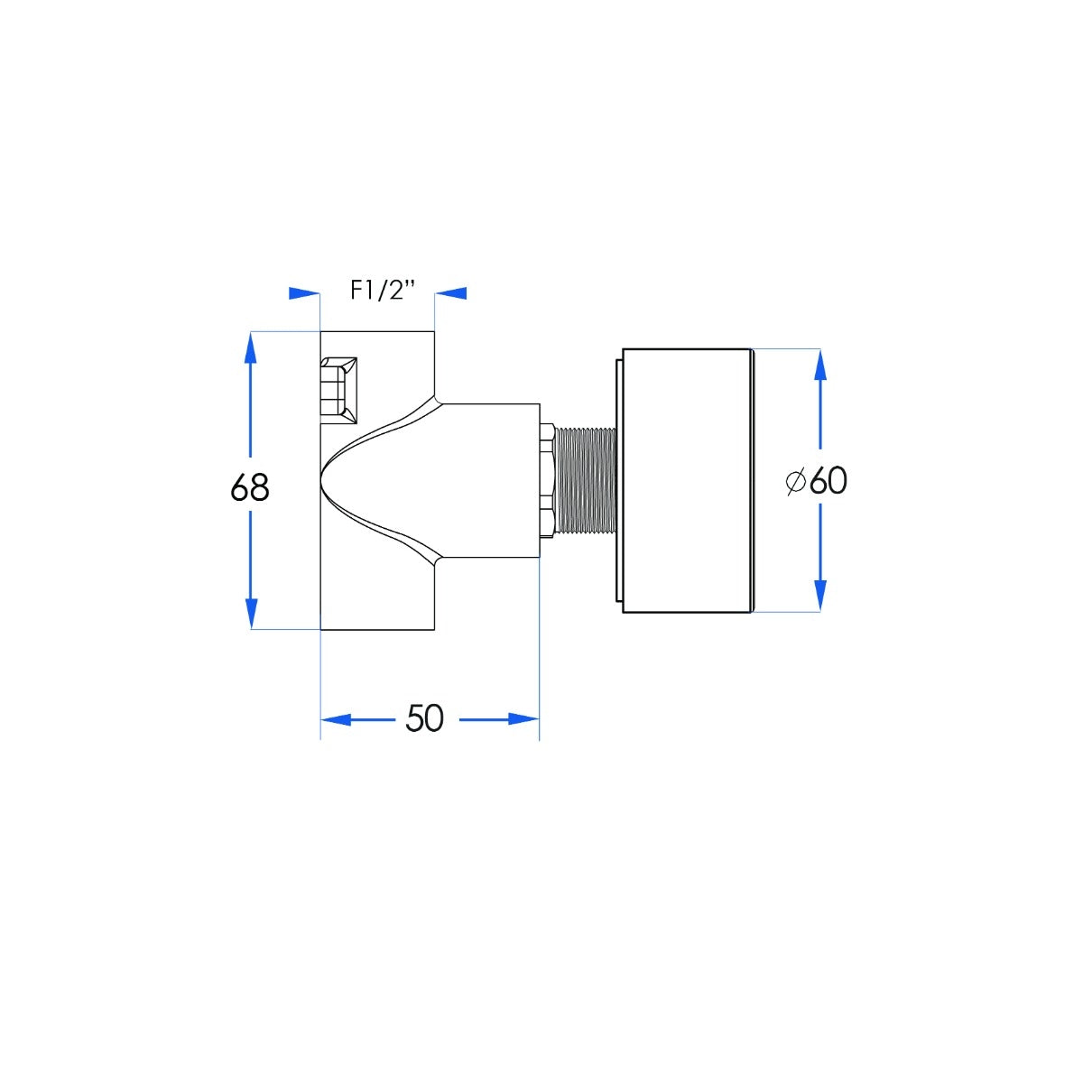MESH In Wall Progressive Mixer Set Chrome