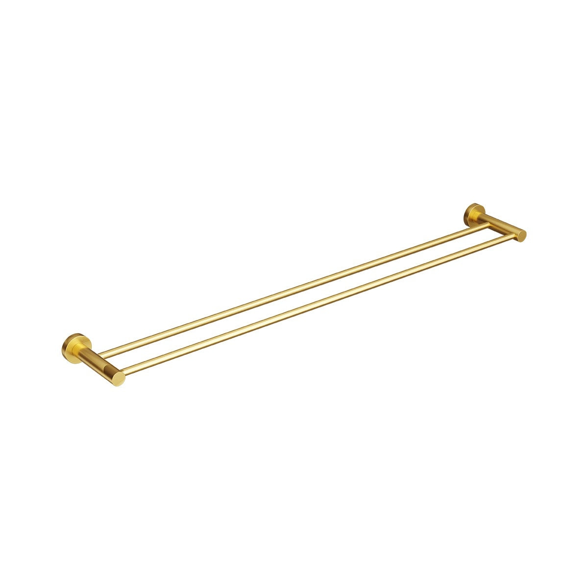 SPIN Double Towel Rail Brushed Brass 750mm