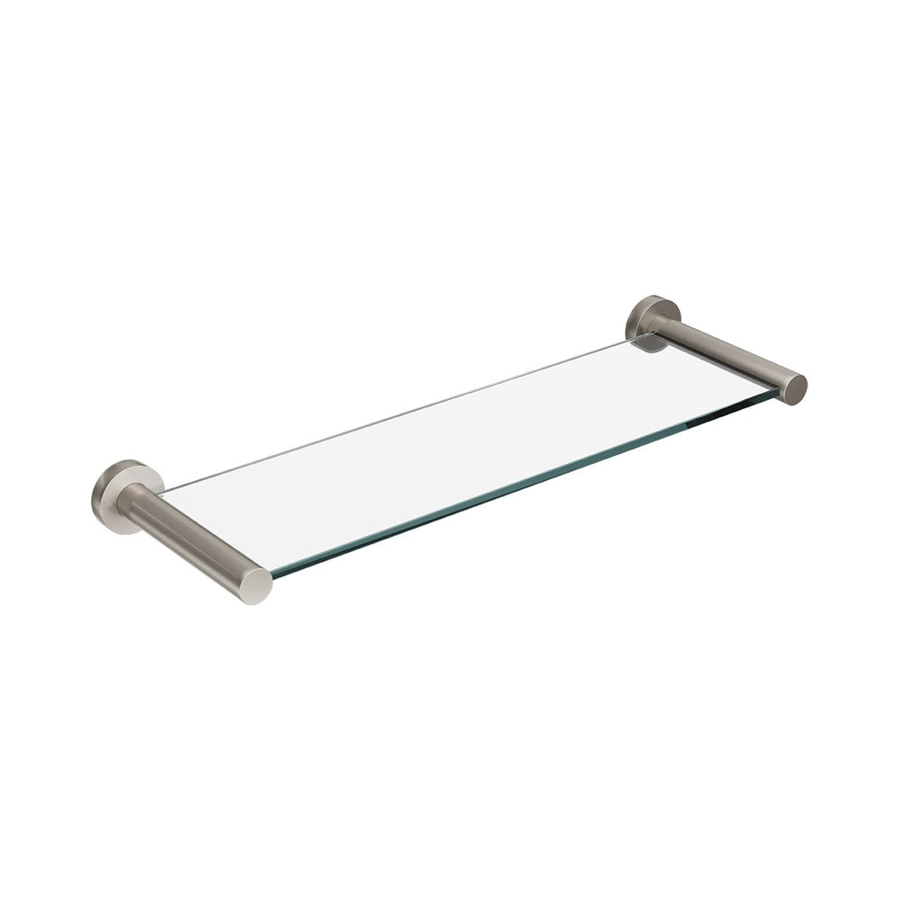 SPIN Glass Shelf Brushed Nickel 400mm