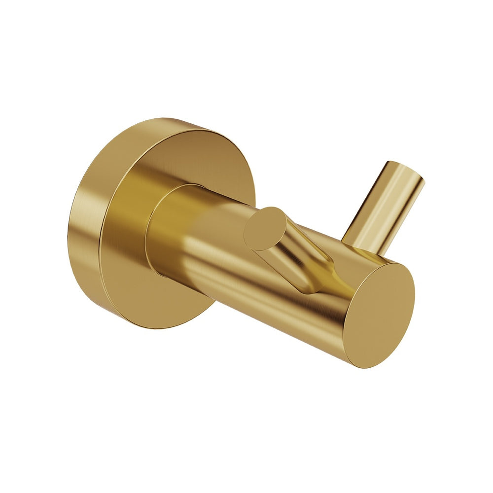 SPIN Double Robe Hook Brushed Brass