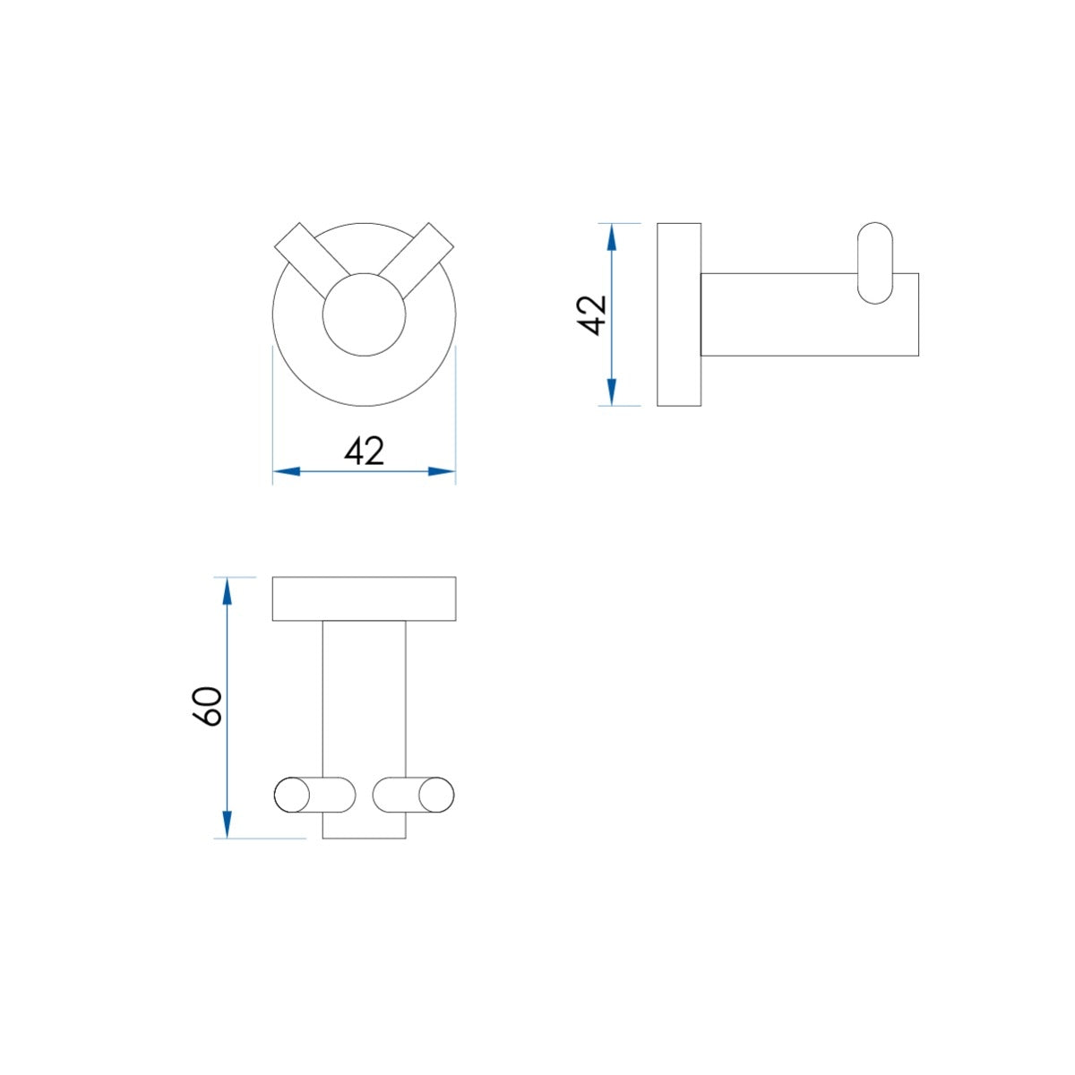 SPIN Double Robe Hook Gunmetal
