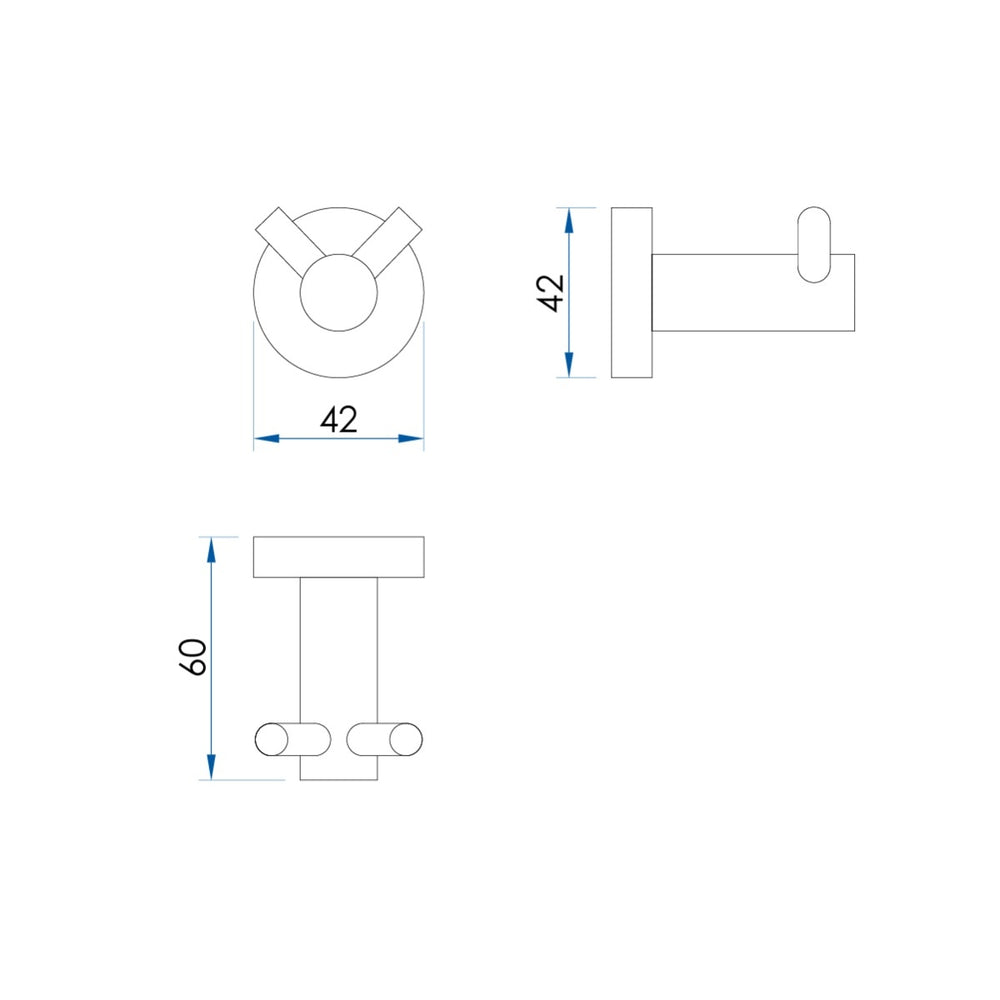 SPIN Double Robe Hook Chrome