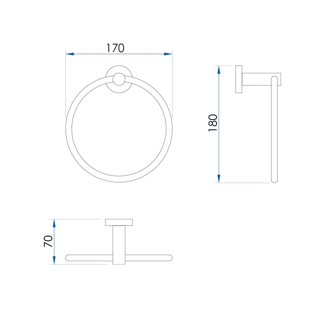 SPIN Guest Towel Ring Brushed Nickel