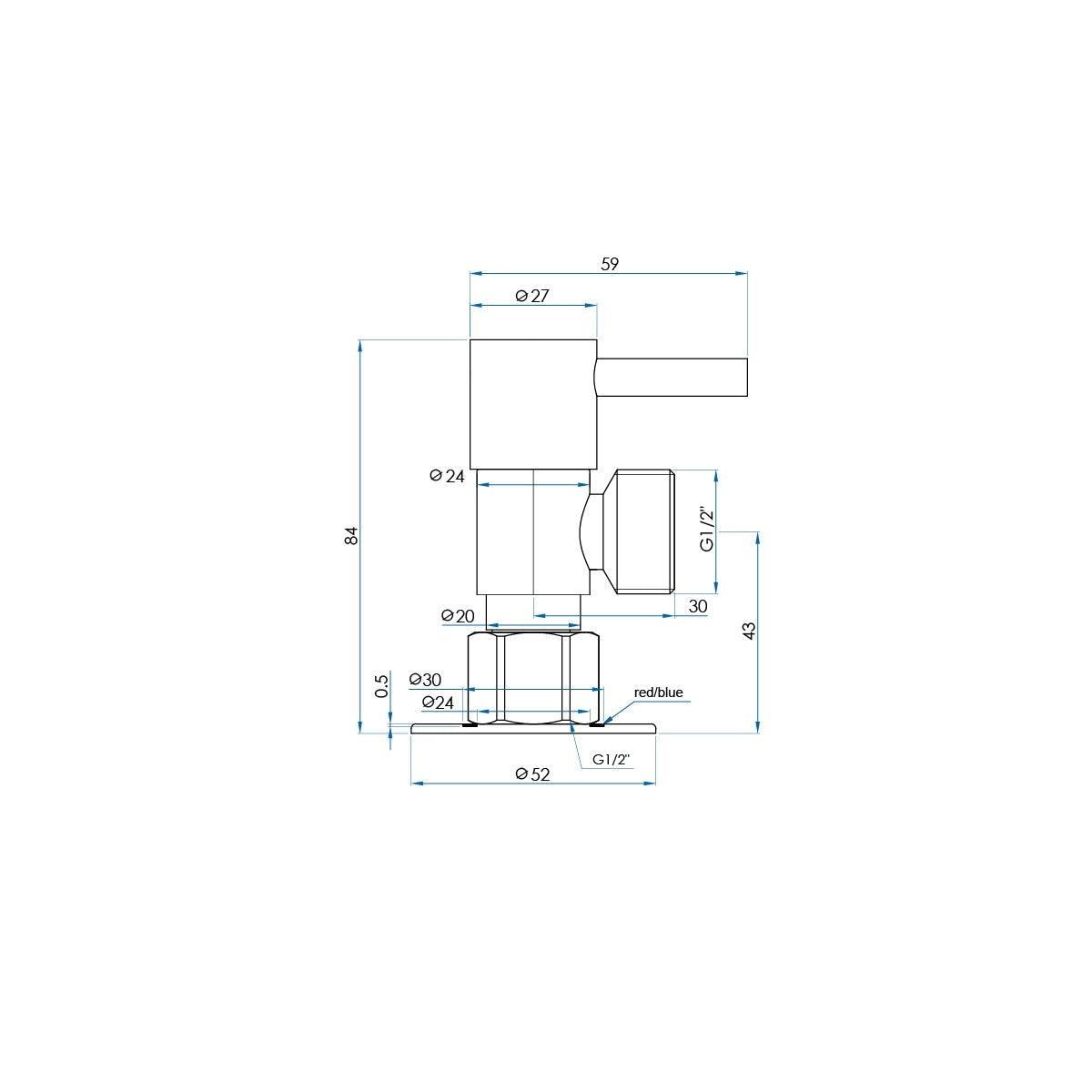 SPIN Mini Cistern Stop Polished Stainless Steel