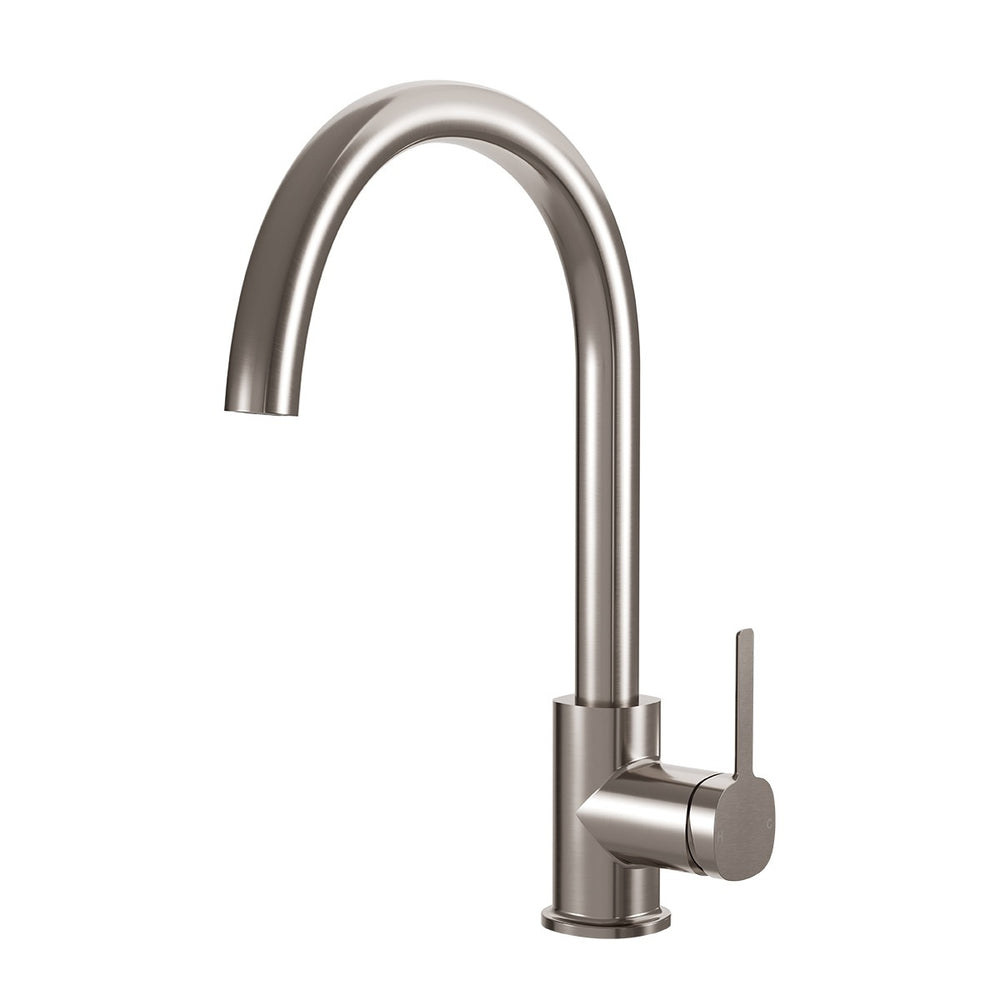 SYMMETRY Gooseneck Sink Mixer Brushed Nickel