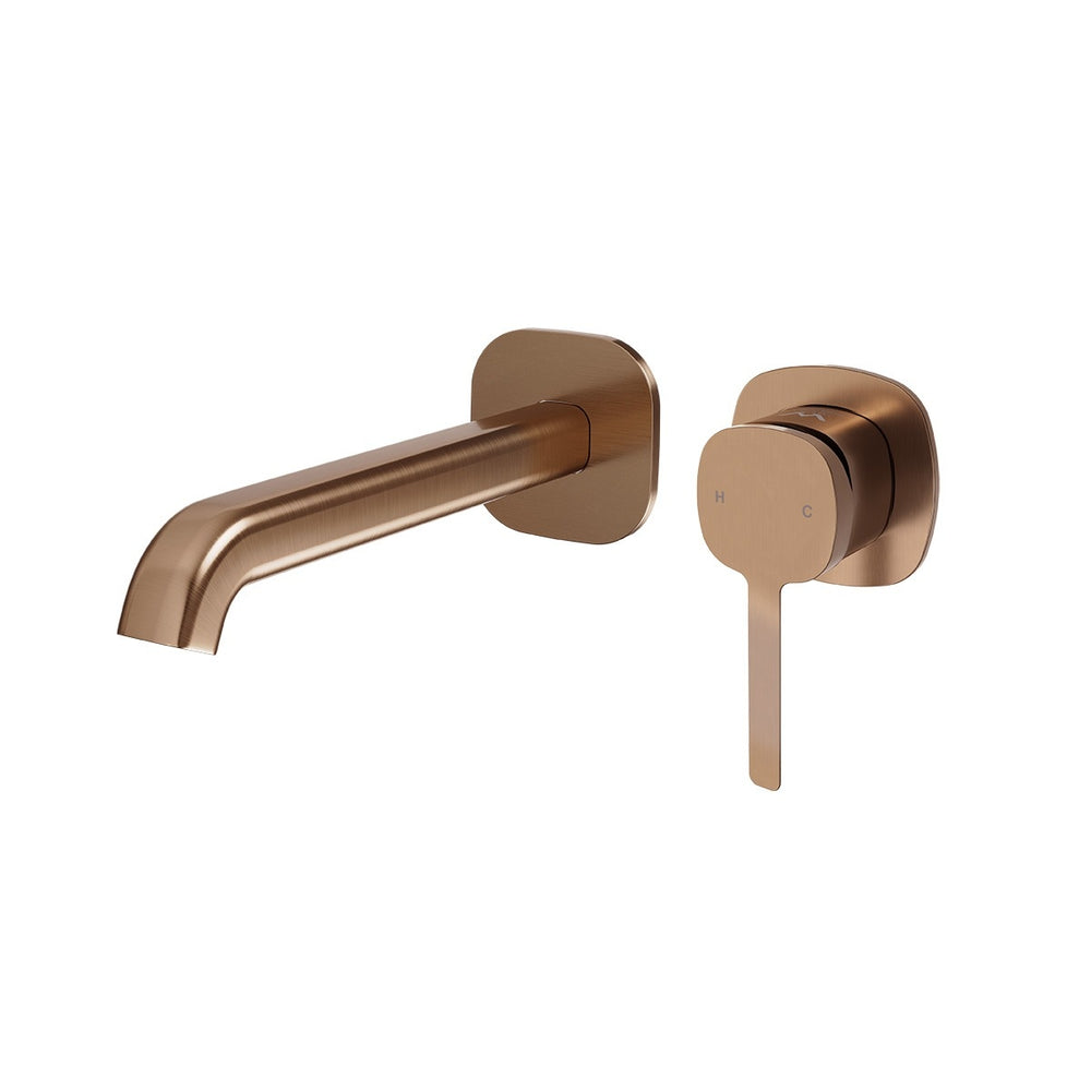 SYMMETRY In Wall Mixer & 180mm Spout Kit with Individual Wall Plate Titanium Bronze