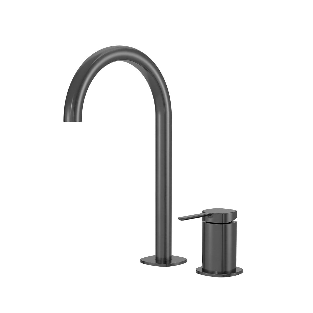 SYMMETRY Hob Mixer Set & Swivel Spout 175mm Gunmetal