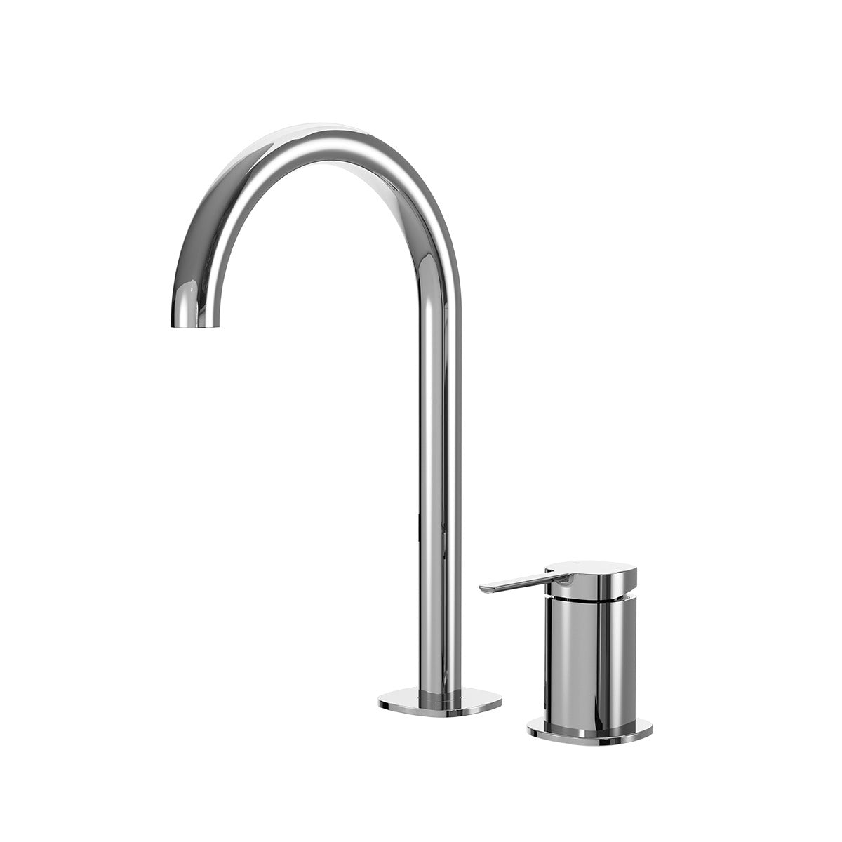 SYMMETRY Hob Mixer Set & Swivel Spout 175mm Polished Stainless Steel