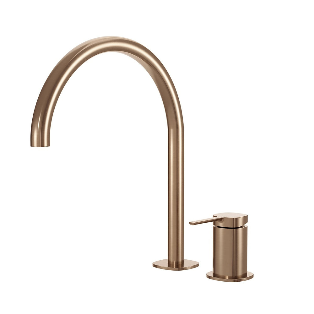 SYMMETRY Hob Mixer Set & Swivel Spout 260mm Titanium Bronze
