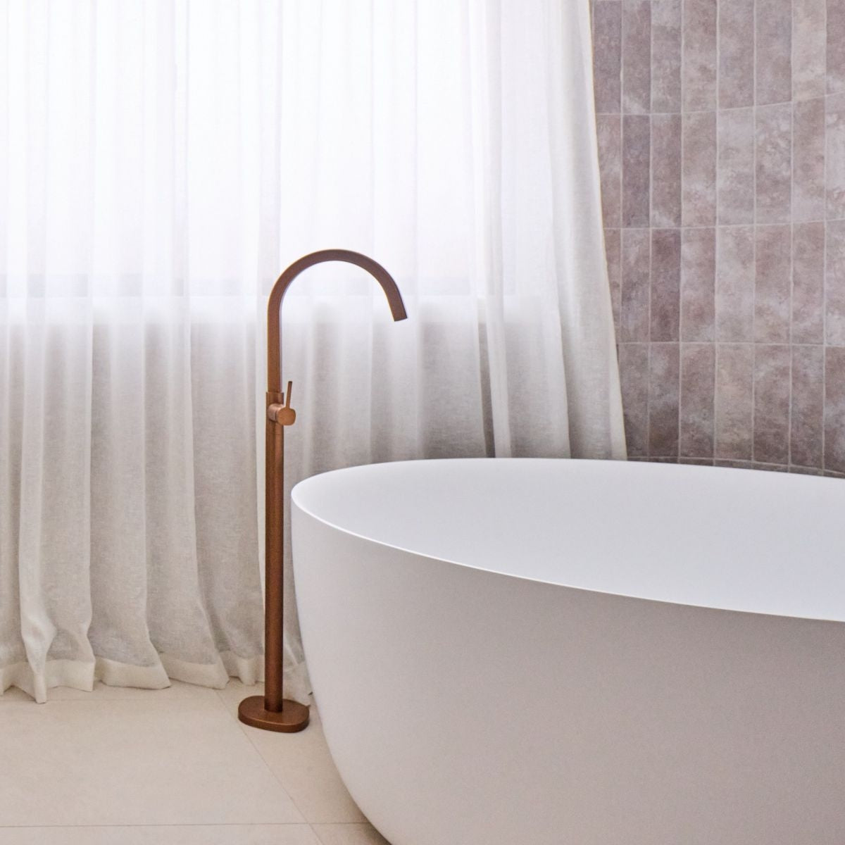 SYMMETRY Freestanding Bath Spout Mixer Titanium Bronze