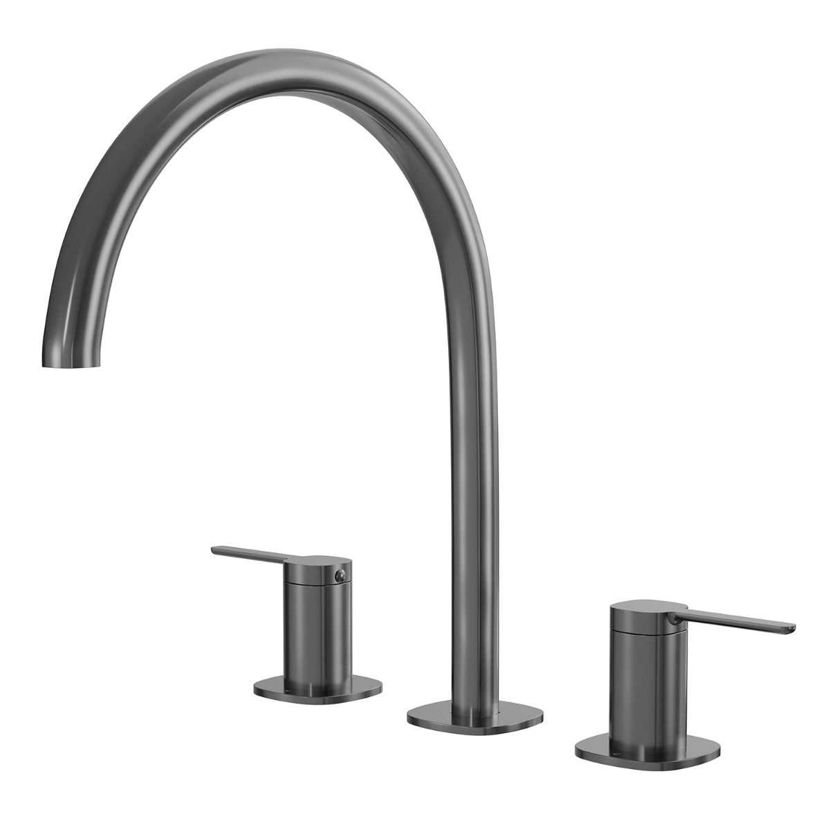 SYMMETRY Quarter Turn Lever Hob Tap Set with Swivel Hob Spout 260mm Gunmetal