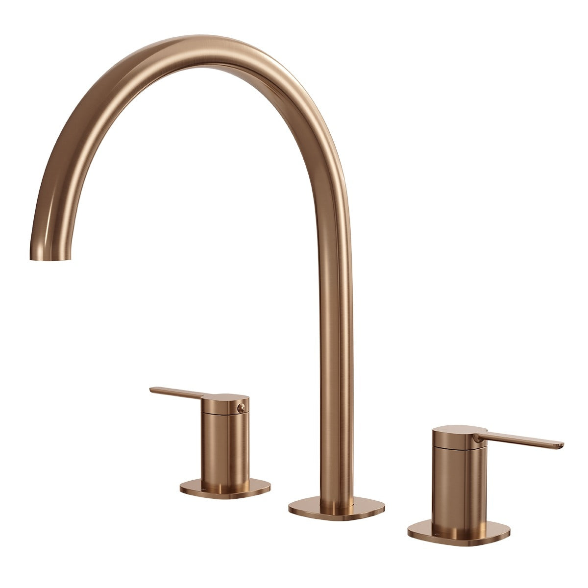 SYMMETRY Quarter Turn Lever Hob Tap Set with Swivel Hob Spout 260mm Titanium Bronze