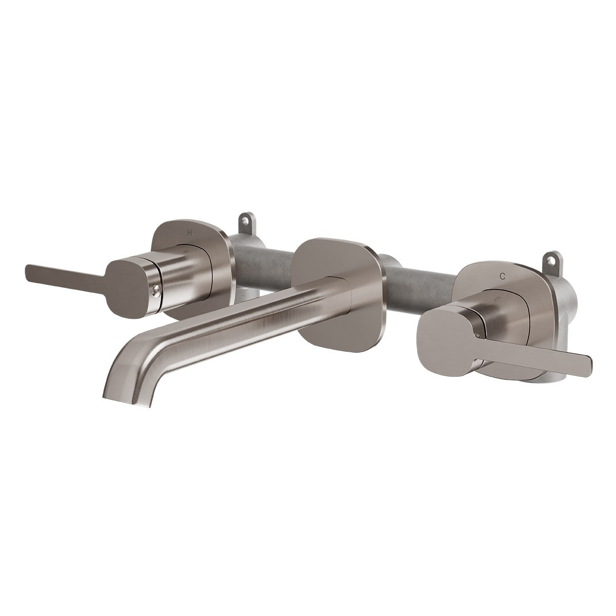 SYMMETRY In-Wall Top Lever Assemblies & 180mm Spout Kit Brushed Nickel