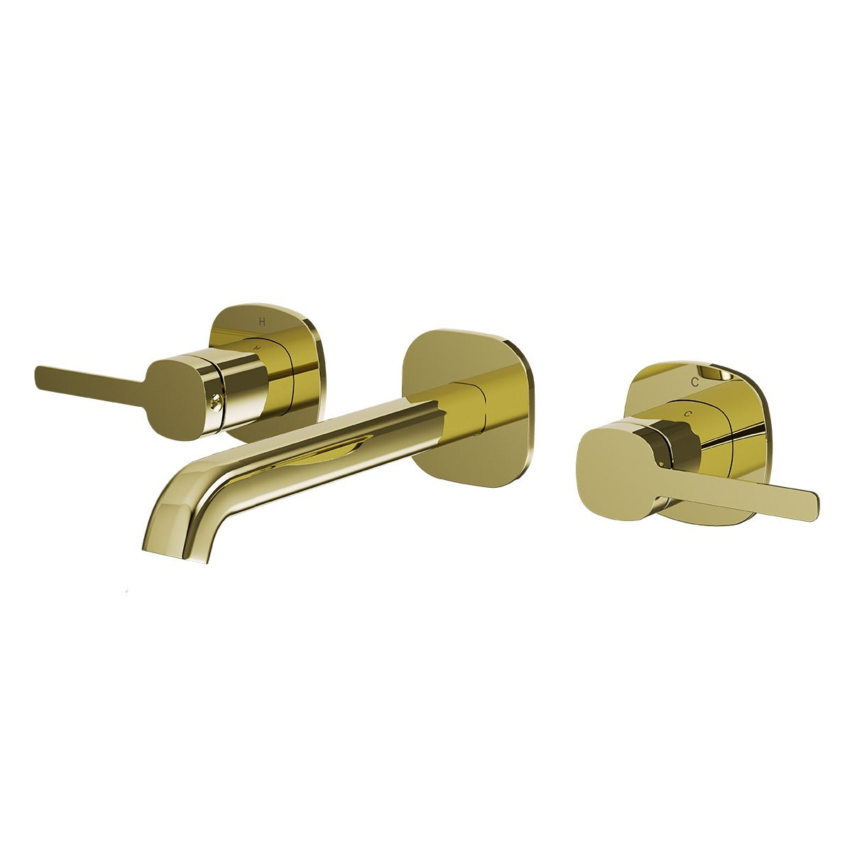 SYMMETRY In-Wall Top Lever Assemblies & 180mm Spout Kit Champagne Gold
