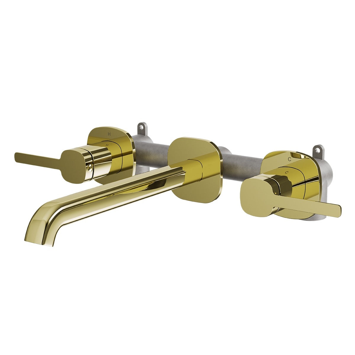 SYMMETRY In-Wall Top Lever Assemblies & 220mm Spout Kit Champagne Gold