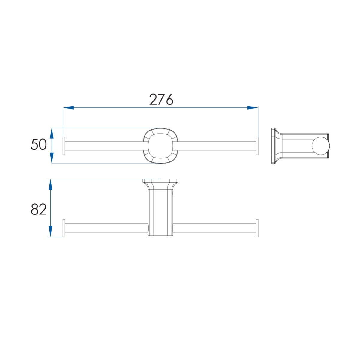 SYMMETRY Double Toilet Roll Holder Champagne Gold