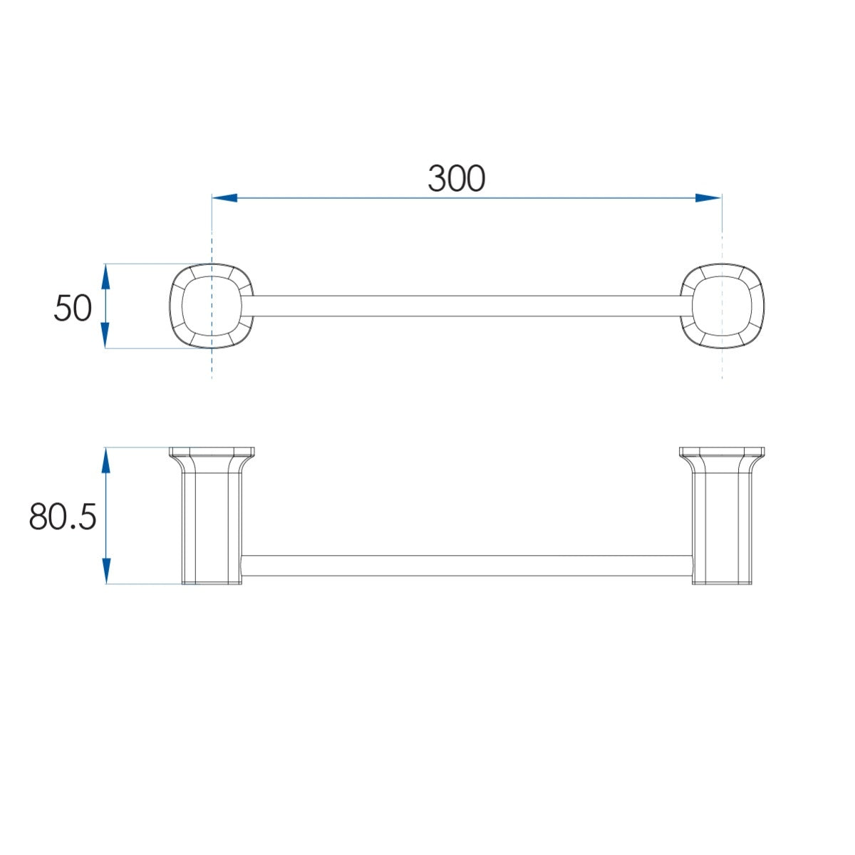SYMMETRY Hand Towel Holder 300mm Titanium Bronze