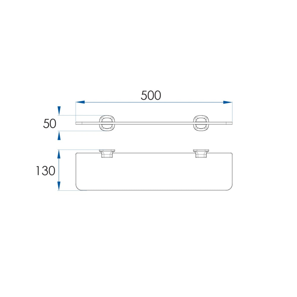 SYMMETRY Glass Shelf 500mm Titanium Bronze