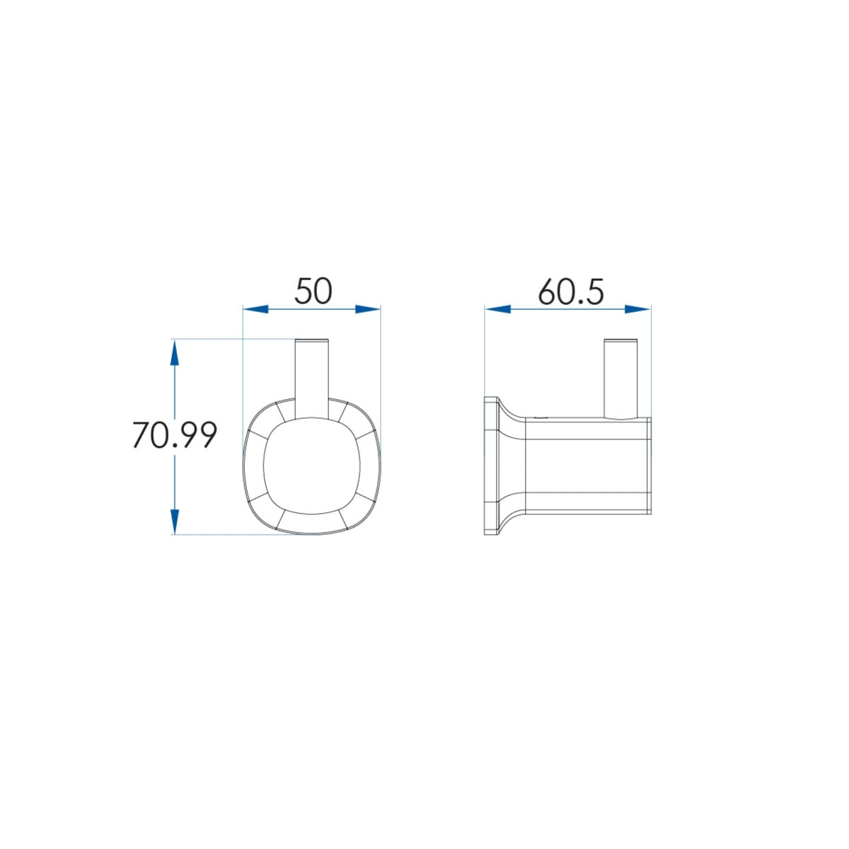SYMMETRY Robe Hook Brushed Nickel (Brushed SS)