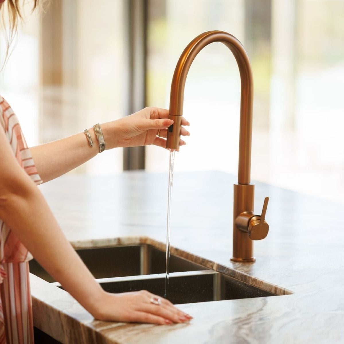 SYMMETRY Pullout Sink Mixer Titanium Bronze