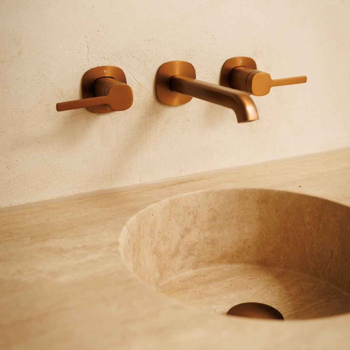 SYMMETRY In-Wall Top Lever Assemblies & 180mm Spout Kit Titanium Bronze