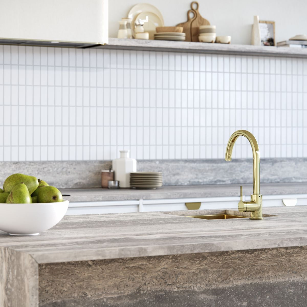 SYMMETRY Gooseneck Sink Mixer Champagne Gold