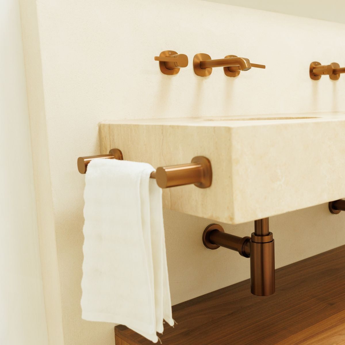 SYMMETRY Hand Towel Holder 300mm Titanium Bronze