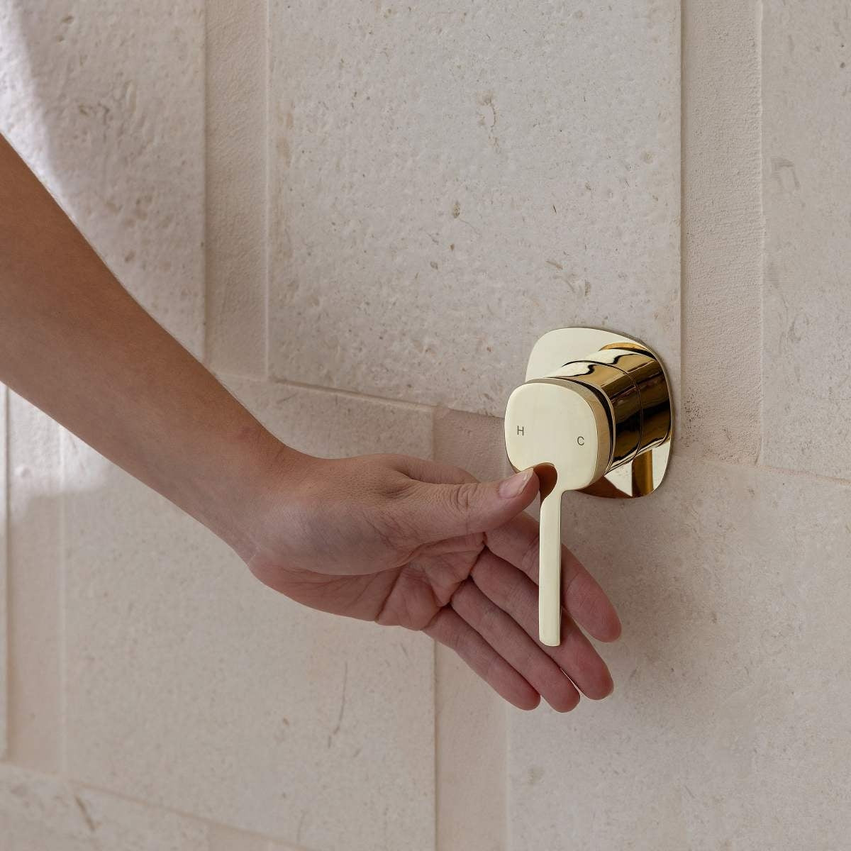SYMMETRY In Wall Mixer Set Champagne Gold