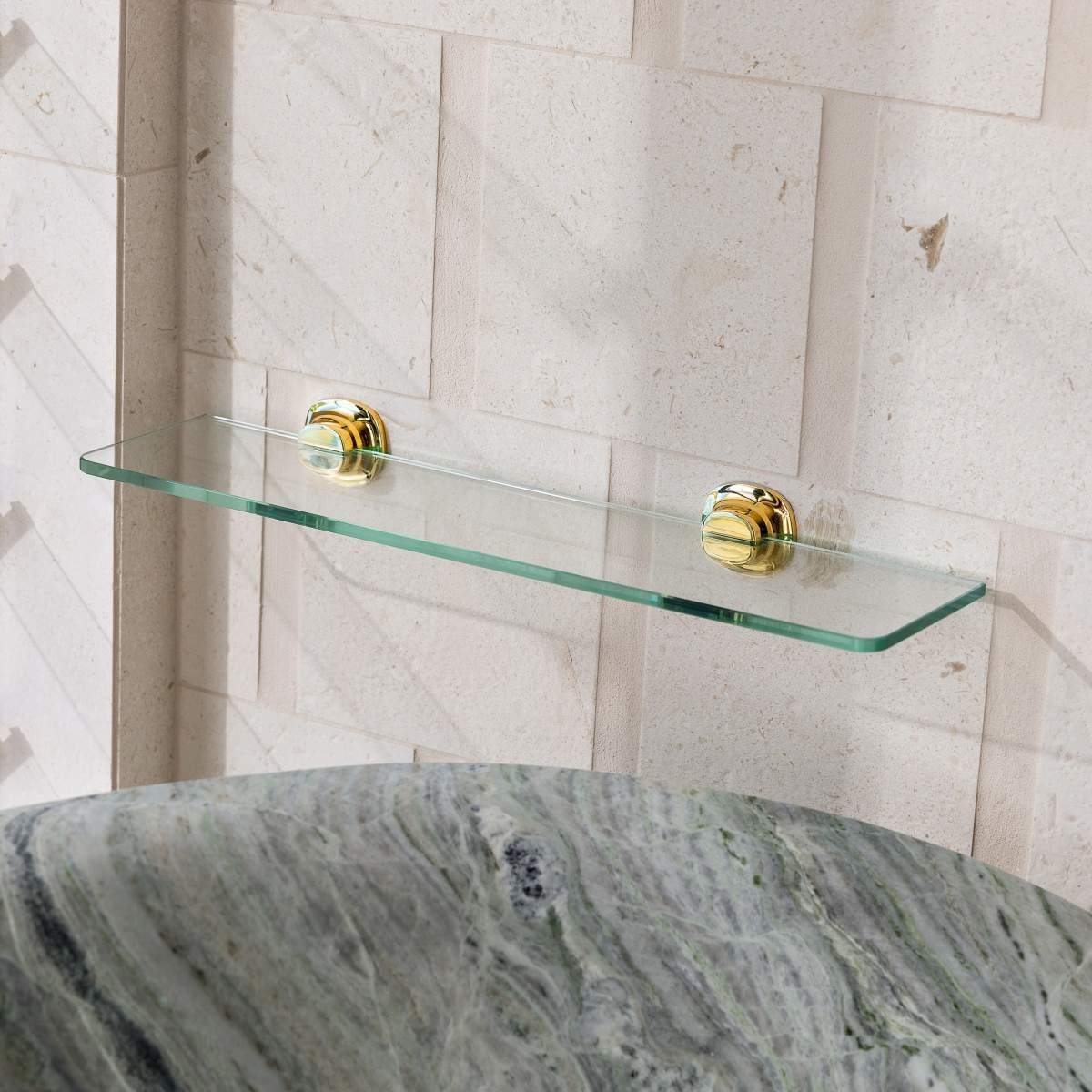 SYMMETRY Glass Shelf 500mm Champagne Gold