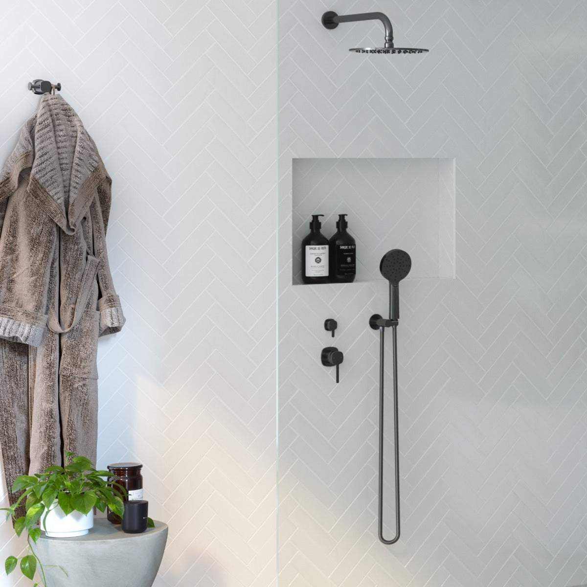 SYMMETRY In Wall Mixer Set Gunmetal
