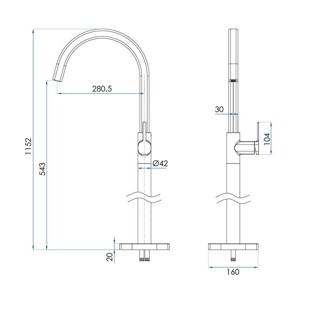 SYMMETRY Freestanding Bath Spout Mixer Gunmetal