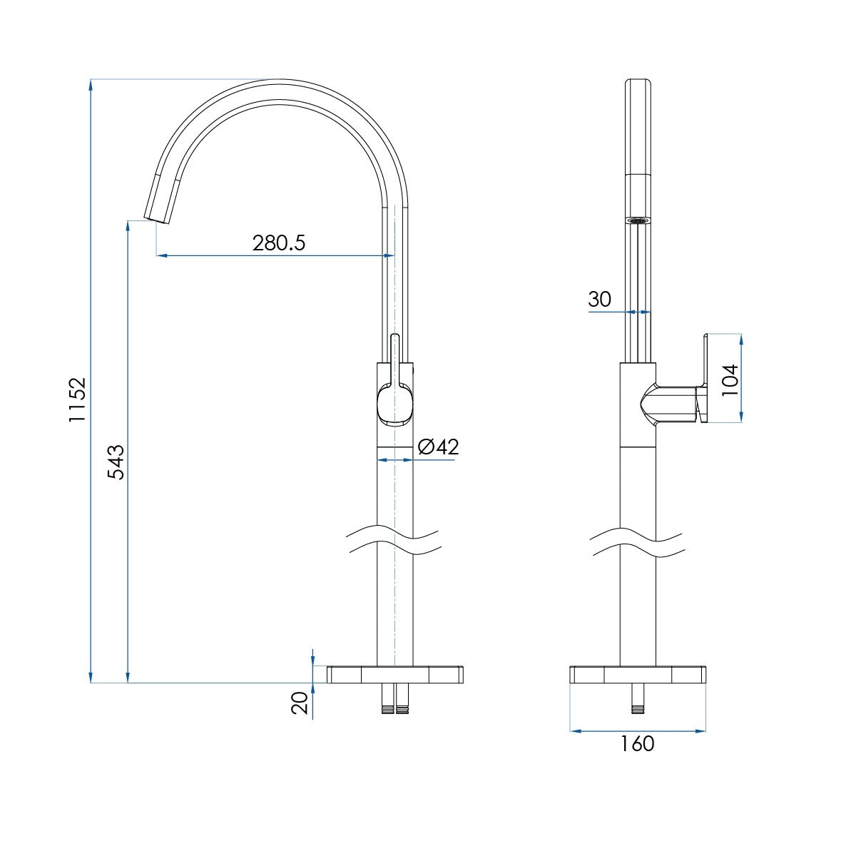 SYMMETRY Freestanding Bath Spout Mixer Gunmetal
