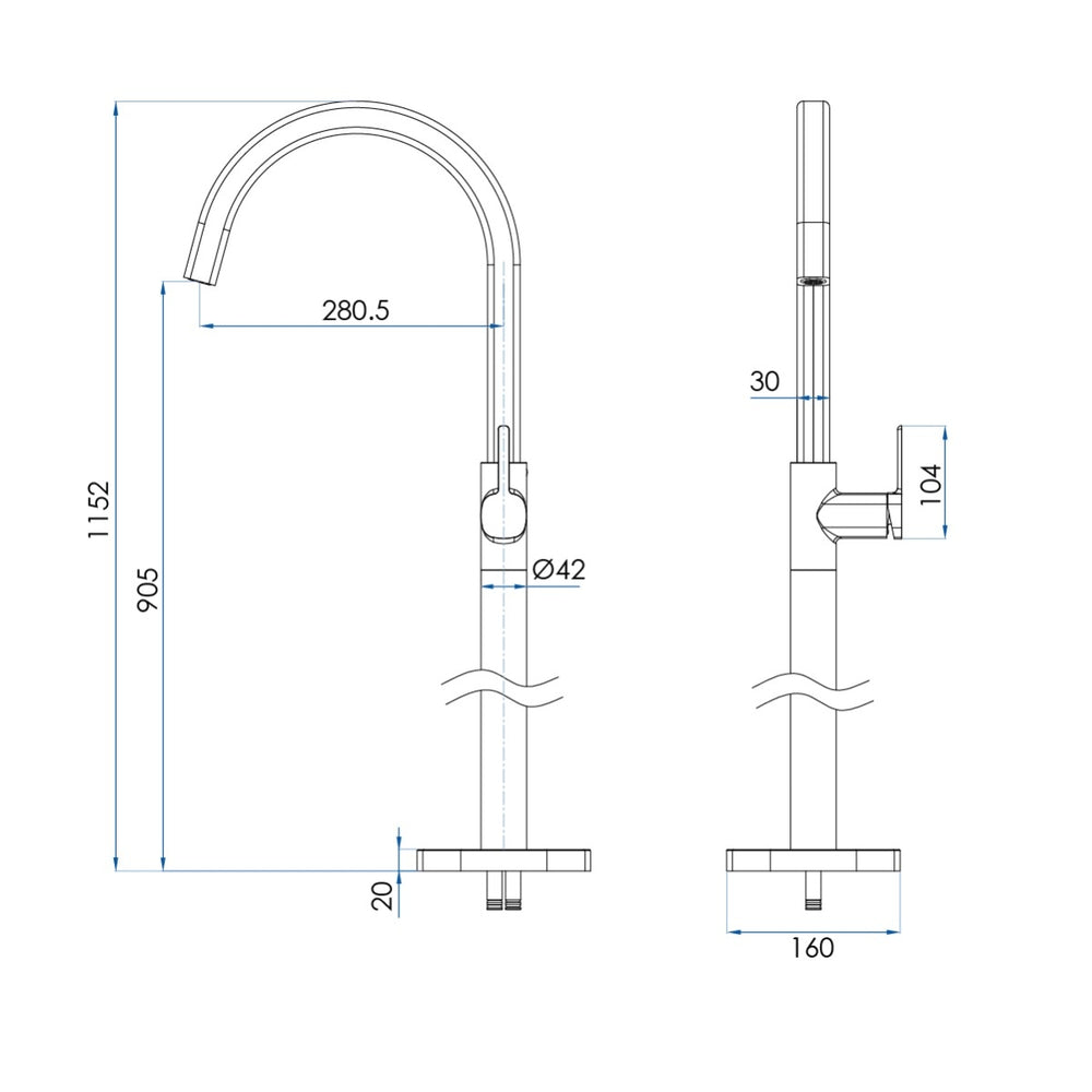 SYMMETRY Freestanding Bath Spout Mixer Titanium Bronze