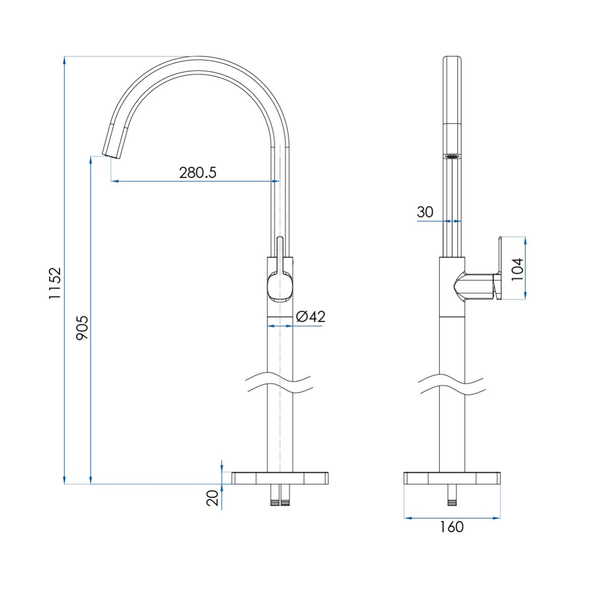 SYMMETRY Freestanding Bath Spout Mixer Titanium Bronze